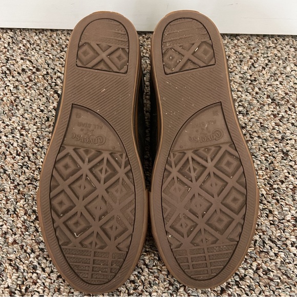 Junior Converse All-Stars Mid Black Leather Size 5.5 - Picture 6 of 8